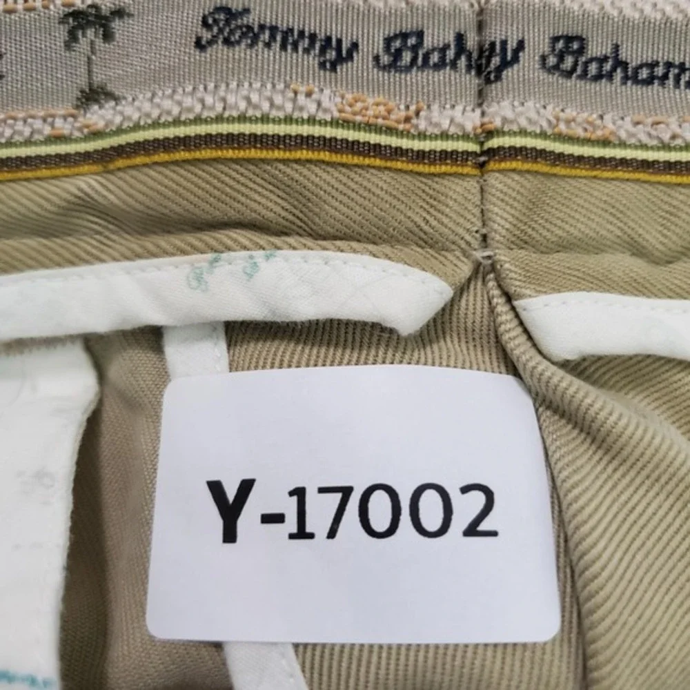 Tommy Bahama Men‎ Pants 36x34 Beige Chino 100% Silk Pleated High Rise Pockets